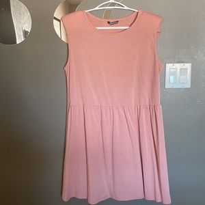 Pink mini dress with shoulder pads